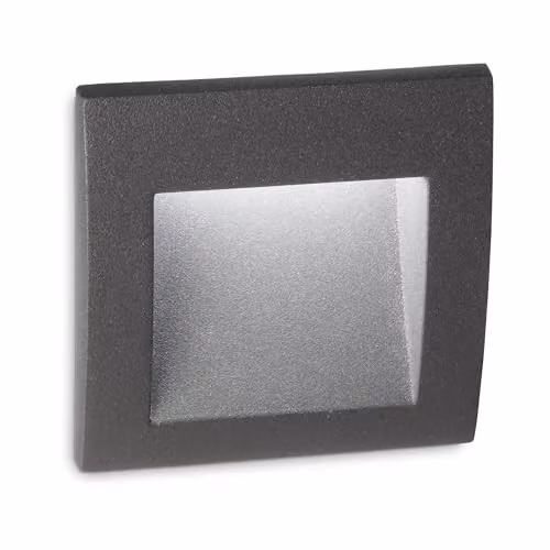 Netlighting Wire LED Outdoor Square Recessed Wall Light in Anthracite with 3000K Warm White Light and IP65 Rating – 1