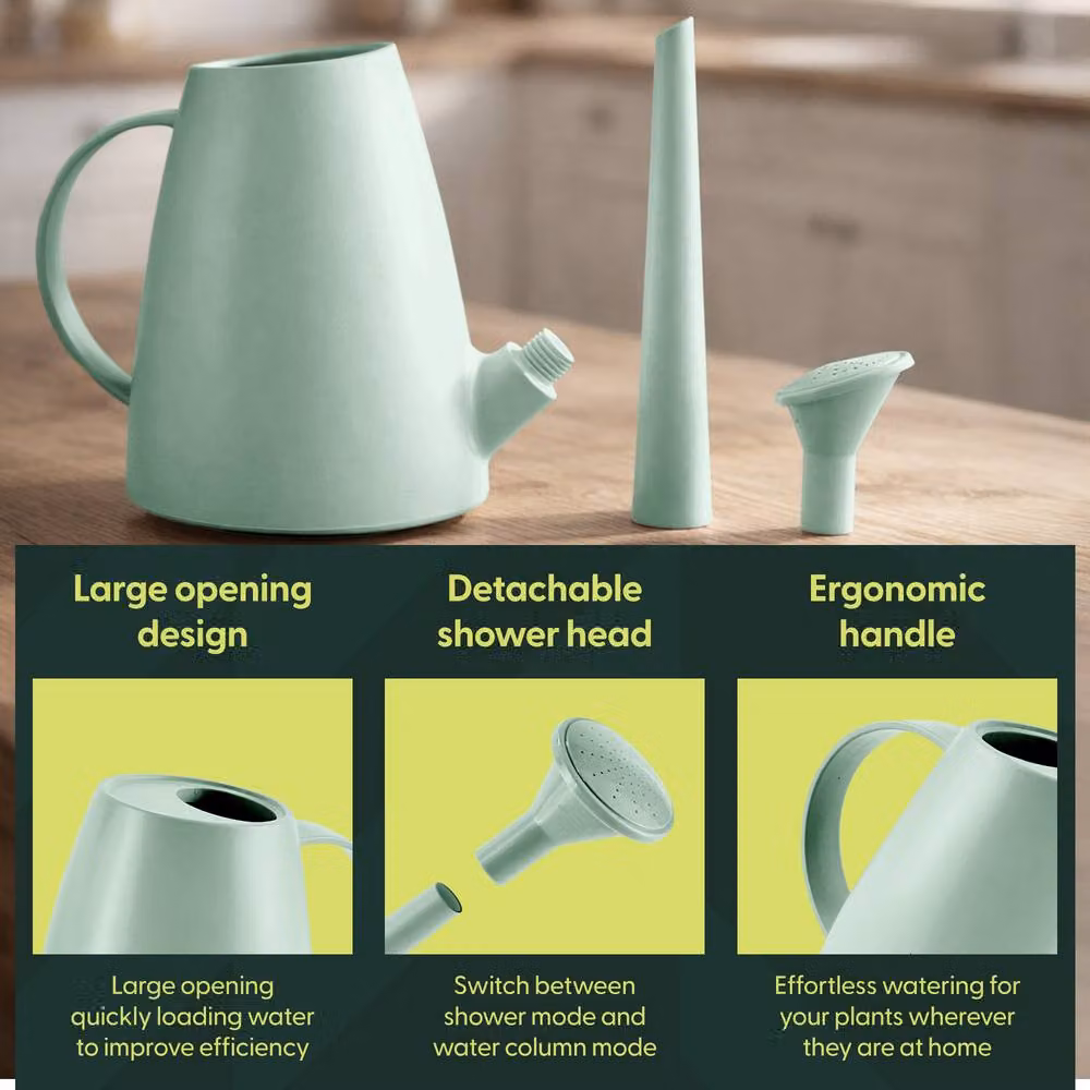 Keplin Green Plastic Watering Can with Sprinkler Rose, 1.8 l – 4