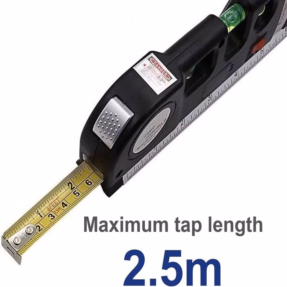 ATEK Multipurpose Laser Level and Spirit Level with 2.44 m Measuring Tape in Black – 3