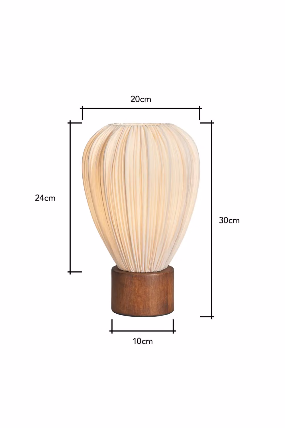 BHS Lighting Daisy Table Lamp in Ivory and Beige with Wood Base – 3