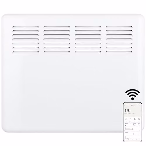 MYLEK 1000W Smart WiFi Electric Panel Convector Heater, White, Wall Mounted or Freestanding, W: 51 cm