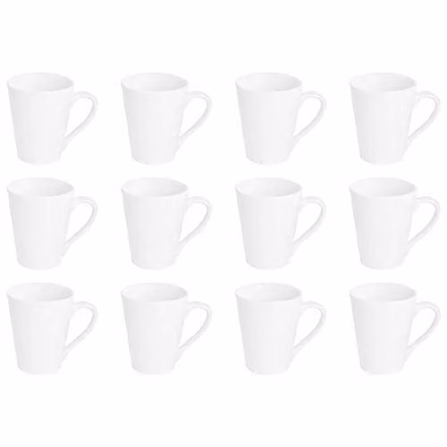 Argon Tableware White Porcelain Mug Set of 12, 285ml – 1