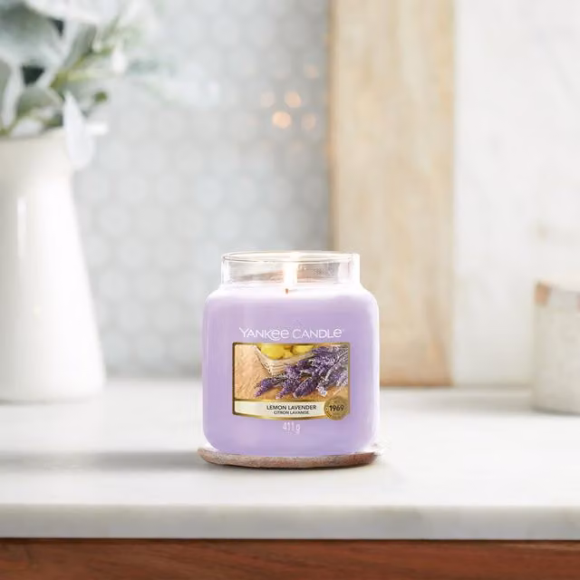 Yankee Candle Lemon Lavender Scented Candle, Purple, Pack of 2
