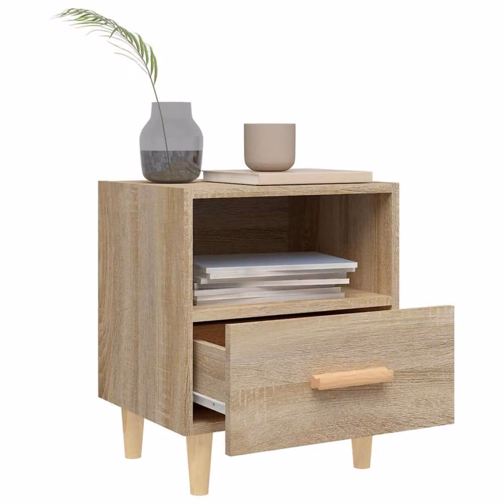 Berkfield Home Set of 2 Sonoma Oak Bedside Cabinets in Natural, W/D/H: 40 x 35 x 47 cm – 3