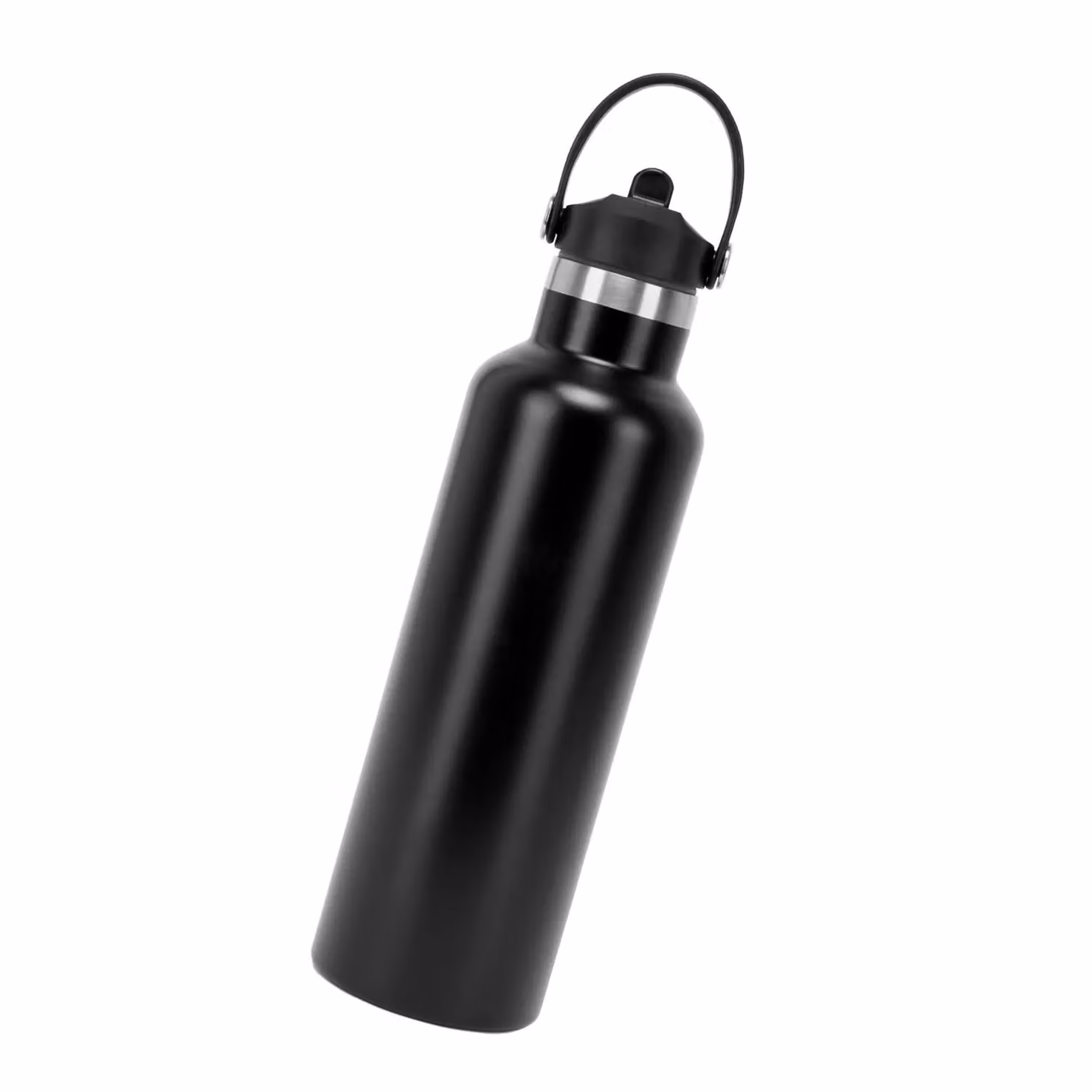 TriDri Black Vacuum Insulated Stainless Steel Water Bottle with Flip Up Straw, 750 ml – 2