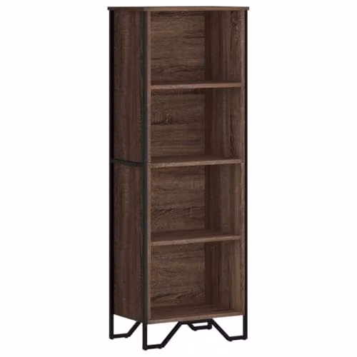 vidaXL Modern Brown Oak Bookcase in Engineered Wood, W: 50 cm, D: 31 cm, H: 137.5 cm