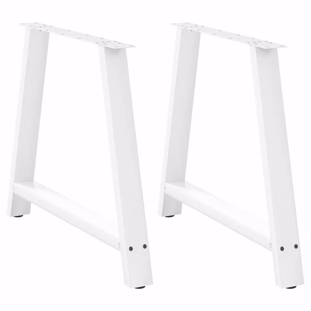 Berkfield Home A-Shaped Steel Coffee Table Legs, 2 Pieces, White, H: 90 cm