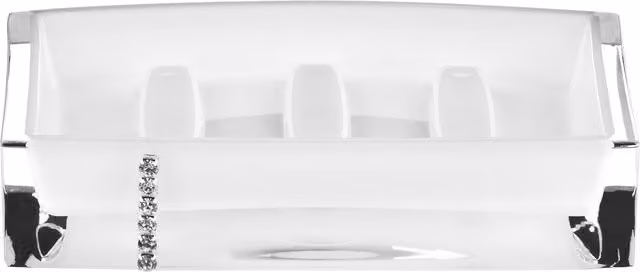Orsina White Acrylic Crystal Freestanding Toothbrush Holder