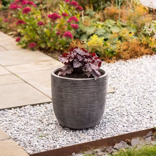 Strata Extra Large Round Amalfi Pot in Grey