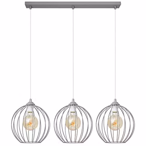 Netlighting Helam Mercure Straight Bar Pendant Ceiling Light, Grey, 70 cm