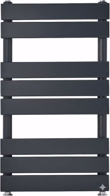 Bathroom Kingdom Queenstown Anthracite Designer Flat Panel Heated Towel Rail, Grey, W: 450 mm, H: 800 mm