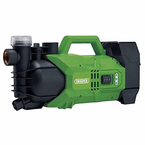 Draper D20 20V Rechargeable Water Pump in Green and Black