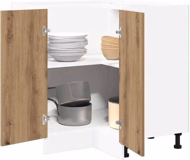 Berkfield Home Lyon Artisan Oak Kitchen Cabinet in Brown, W/D/H: 75.5 x 75.5 x 81.5 cm