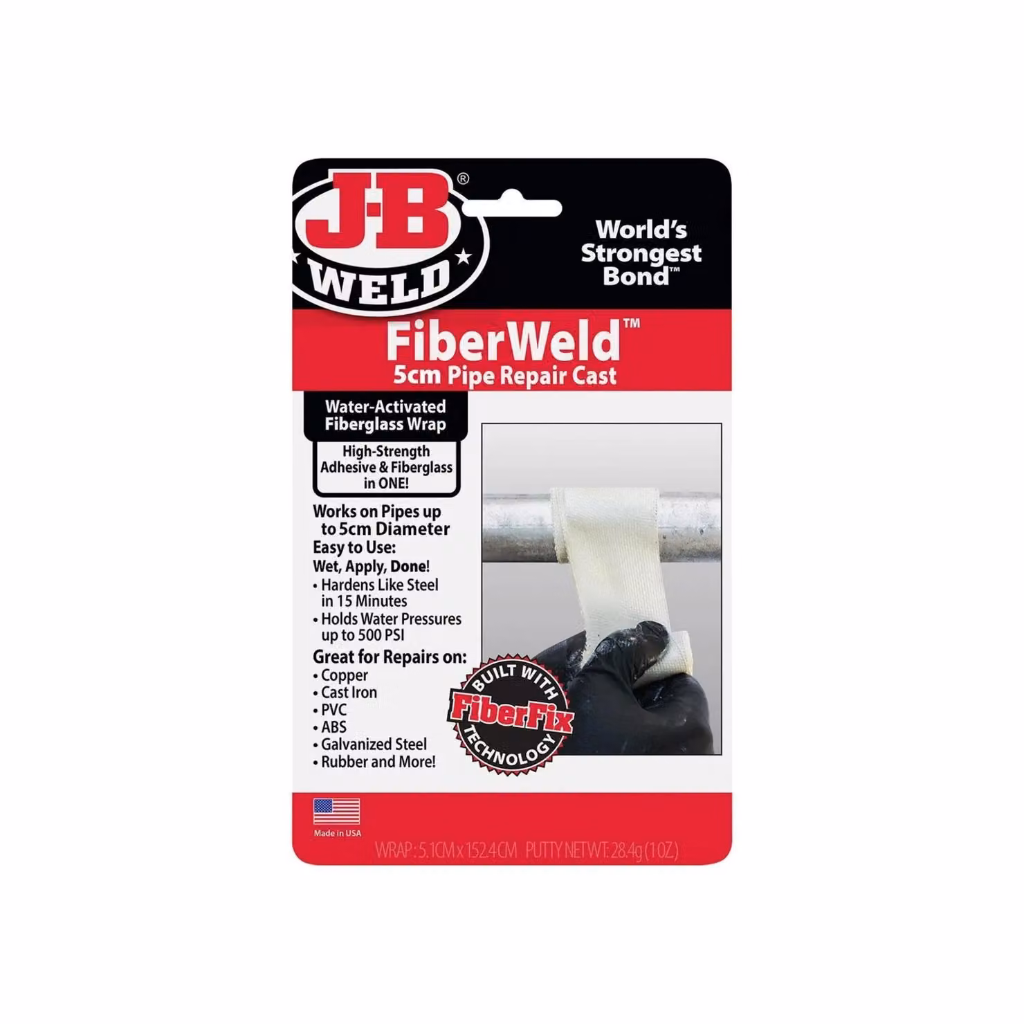 J-B Weld Fiberweld Waterproof Epoxy Pipe Repair Cast in Multicolour – 2