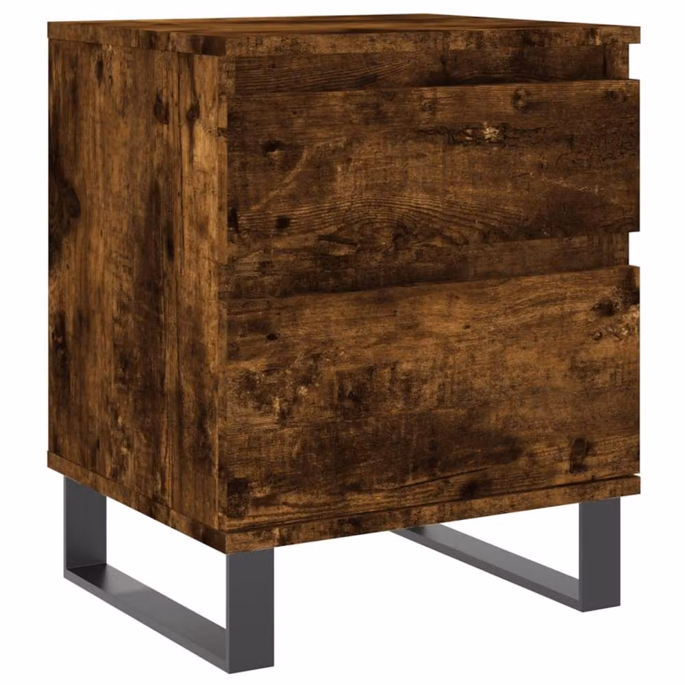 Berkfield Home Modern Bedside Cabinets, 2 Pack, Smoked Oak Brown, W/D/H: 40 x 35 x 50 cm – 3