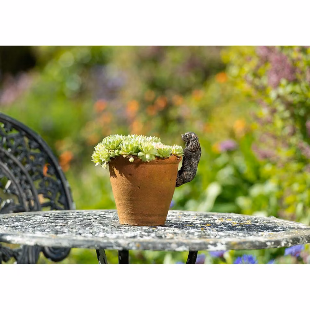 Jardinopia Antique Bronze Cavalier King Charles Spaniel Hanging Plant Pot Buddy – 8