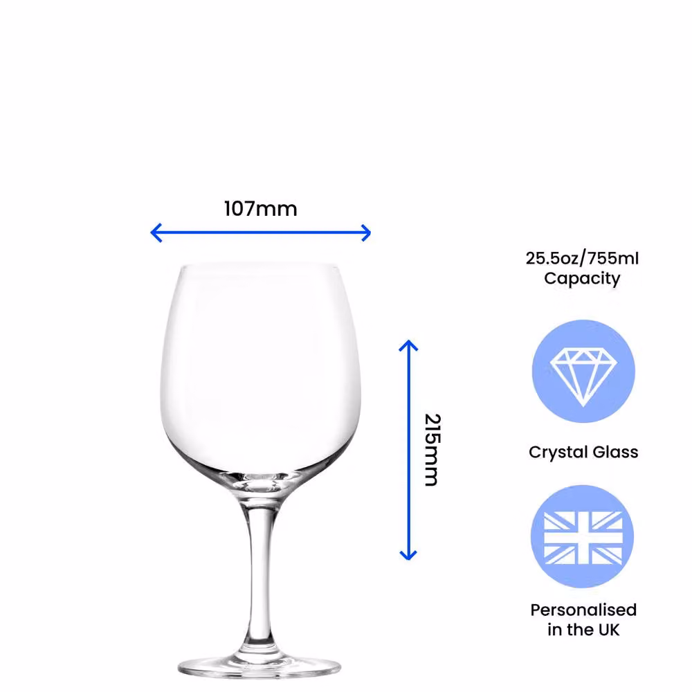 Uniqueful Personalised Connoisseur Gin Cocktail Glass, 26oz, Clear – 2