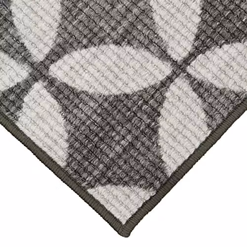 JVL Fiora Machine Washable Non-Slip Door Mat, W/D/H: 75 x 44 x 0.5 cm, Grey – 3