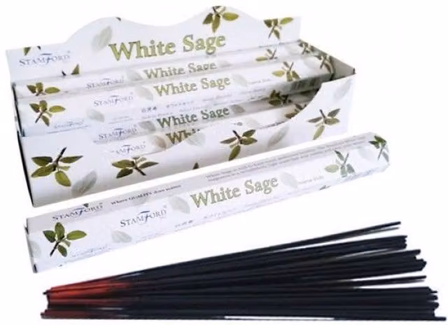 Stamford Hexagonal Floral Incense Sticks, 20 Pack, White and Black