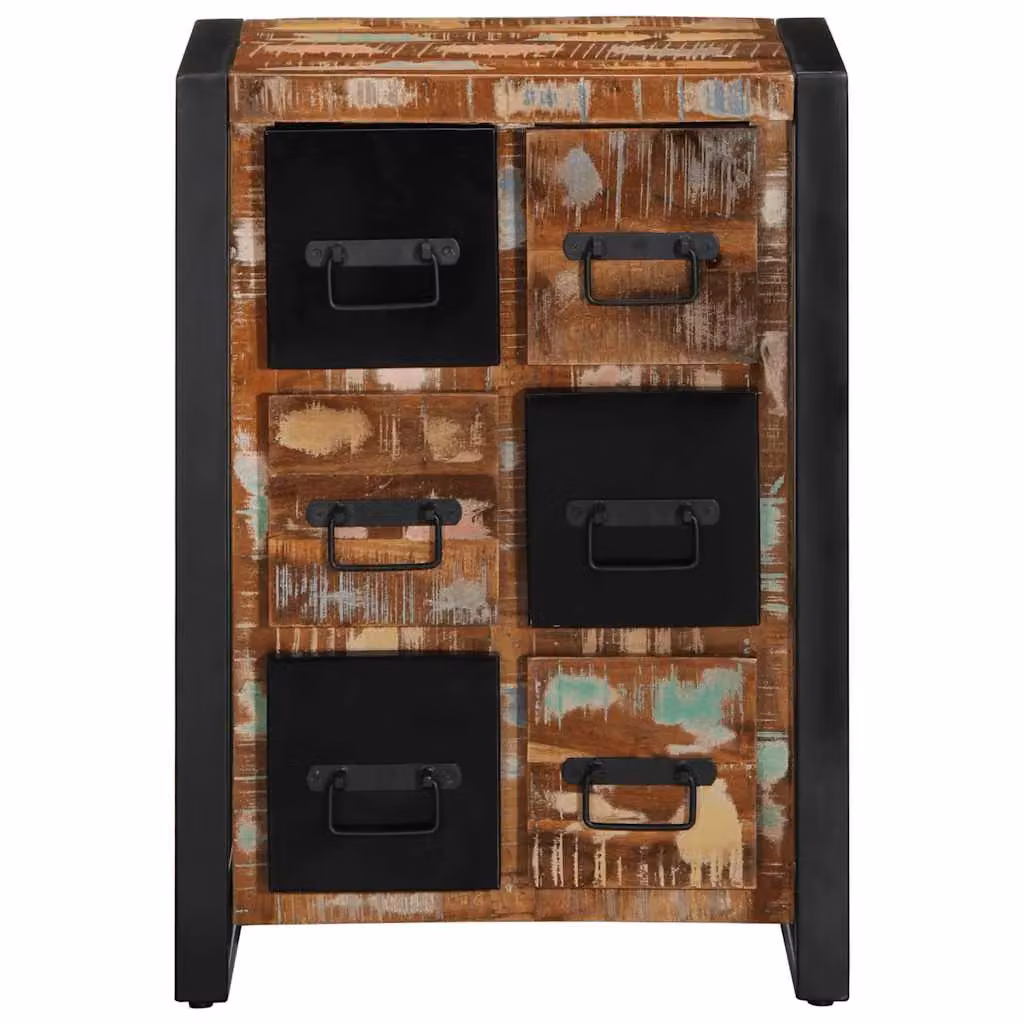 Berkfield Home Industrial Sideboard in Brown Reclaimed Solid Wood W/D/H: 50 x 35 x 70 cm – 2