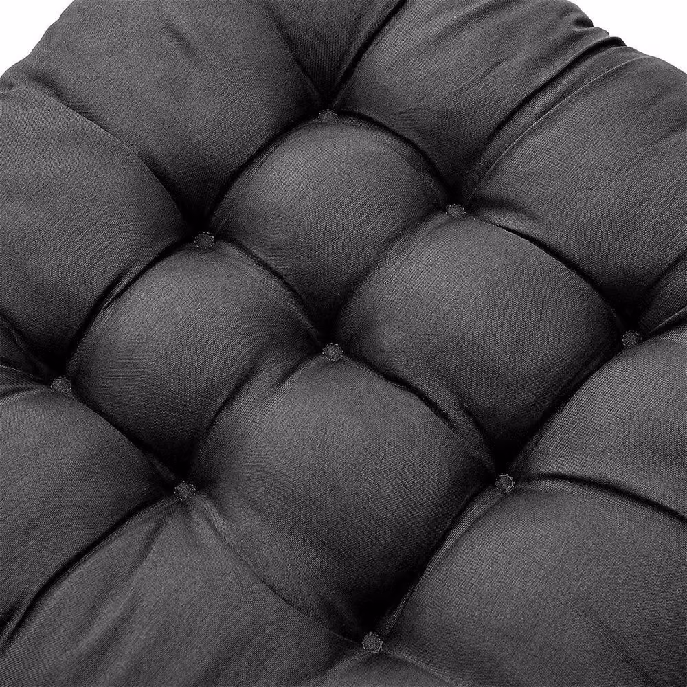 SPETLEK Set of 4 Black Square Chair Seat Pads for Garden, Dining and Patio Furniture – 4