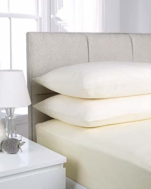 Smart Living Polycotton Non-Iron King Fitted Bed Sheet in Cream – 1