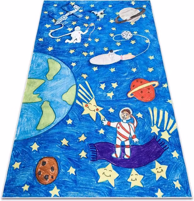 RugsX Bambino Kids Motif Rug in Blue, W: 120 cm, L: 170 cm