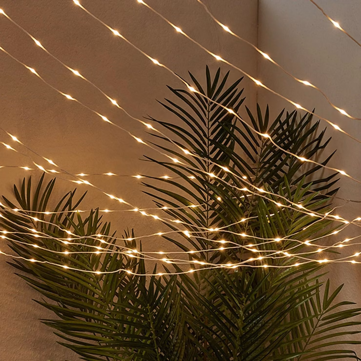 Lights4fun 250 LED Connectable Canopy Curtain Lights in White and Multicolour