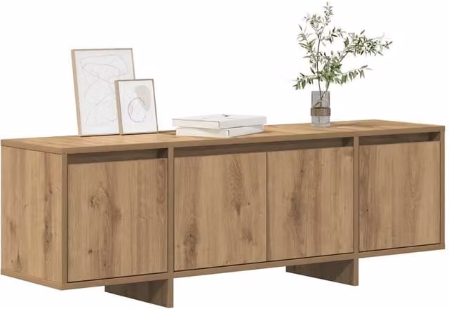 Berkfield Home Artisan Oak TV Cabinet in Brown, W/D/H: 120 x 30 x 40.5 cm