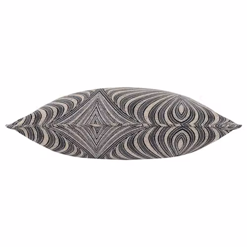 Paoletti Gatsby Jacquard Piped Black Polyester Filled Square Cushion, W/D/H: 55 x 55 x 55 cm – 3
