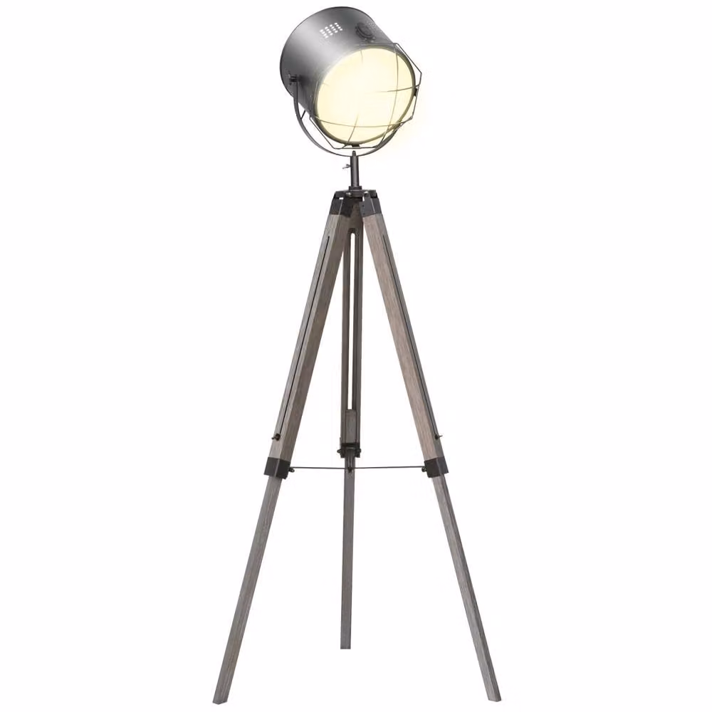 Wyld Haus Lesado Zine Grey Adjustable Tripod Floor Lamp with Spotlight Head, Height: 155 cm – 2
