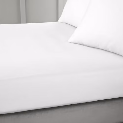 Bianca 400 Thread Count Cotton Mako Satin Fitted Sheet White W/D/H: 180 x 200 cm – 1