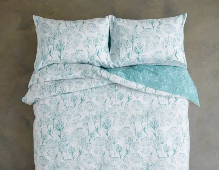 Deyongs Floral Cotton Rich Duvet Cover and Pillowcase Set in Green and Blue, 200 Thread Count, W/H: 200 x 220 cm – 2