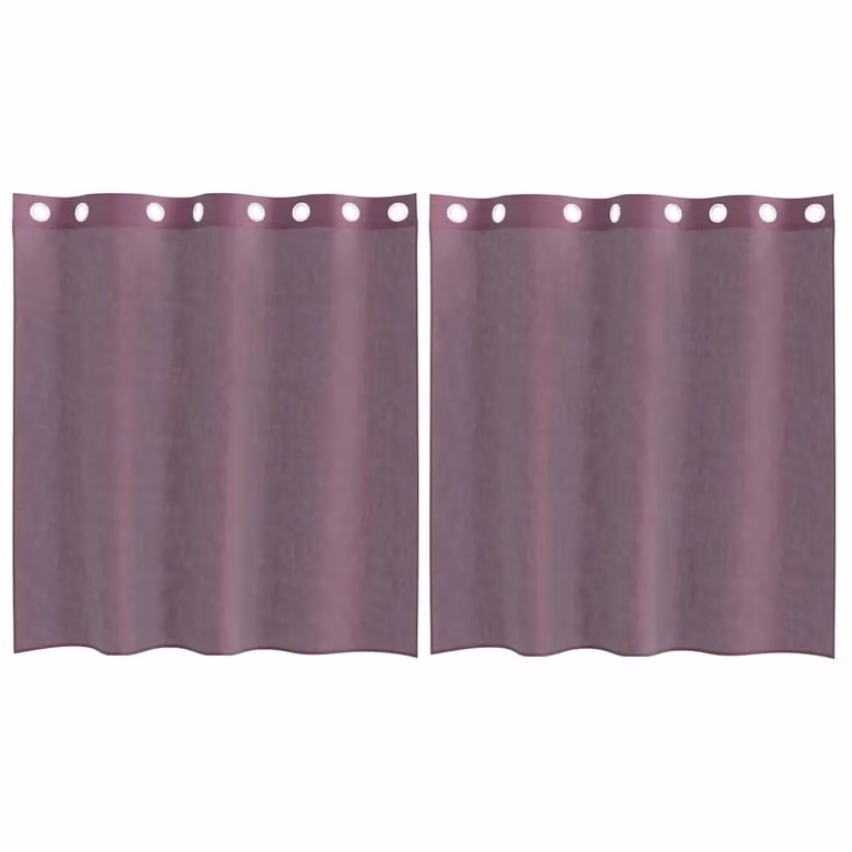 Berkfield Home Purple Voile Eyelet Curtains, 2 Pack, W: 140 cm, H: 140 cm