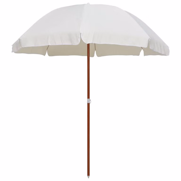 Berkfield Home Parasol with Steel Pole in Beige Sand, Diameter: 240 cm