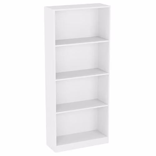 Vida Designs Cambridge 4 Tier Large Bookcase, White, W/D/H: 140 x 24 x 60 cm – 2