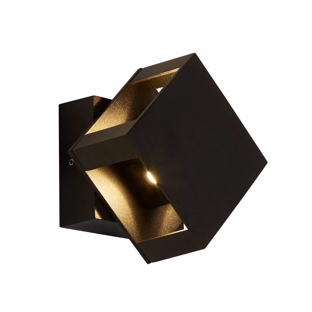 Lighting Collection Kyst Block Outdoor LED Wall Light in Black or Grey – 3