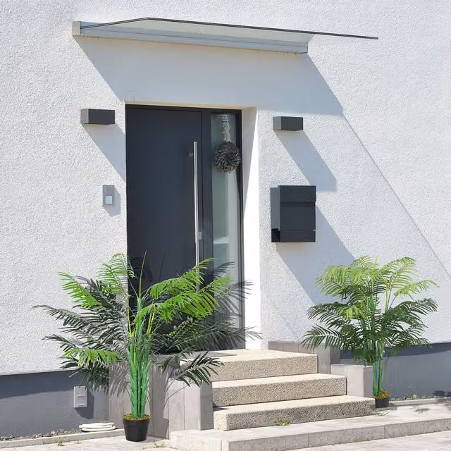 OUTSUNNY Set of 2 Green Artificial Palm Trees, Height: 125 cm – 1