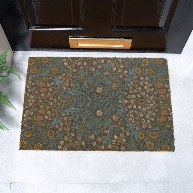 Artsy Mats William Morris Tulips Floral Doormat in Brown and Multicolour, W: 60 cm, D: 40 cm