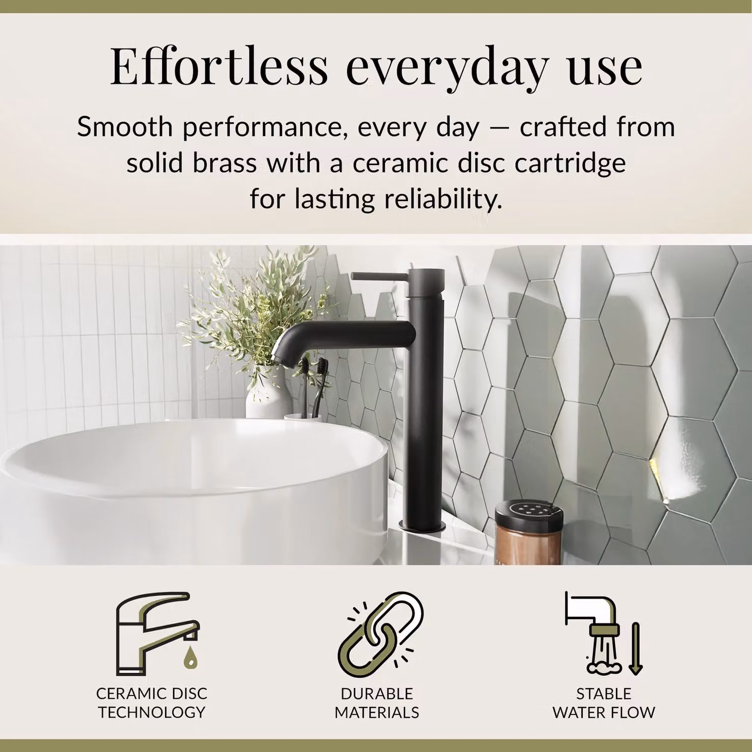 Balterley Round Minimalist Tall Mono Basin Mixer Tap in Matt Black – 2