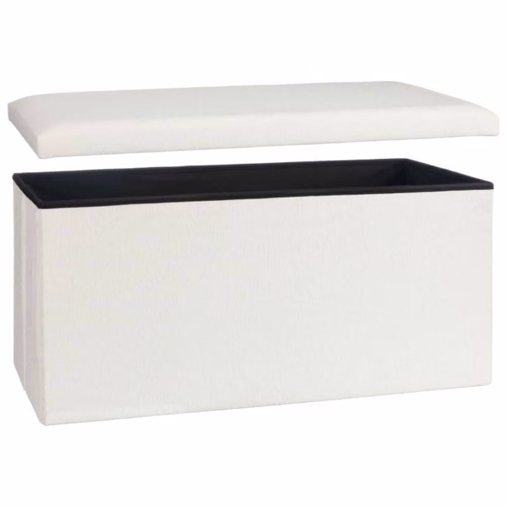 Home Luxe Interior Cream Boucle Rectangular Storage Ottoman for your Bedroom or Living Room – 2