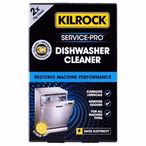 Kilrock Service Pro Dishwasher Descaler and Cleaner, 2 x 75g, Black