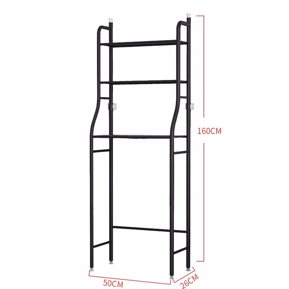 Kelvenix Black 3 Tier Over The Toilet Bathroom Storage Rack with Hanging Rod – 2
