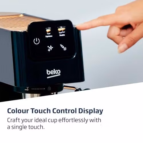 Beko CaffeExperto Manual Espresso Machine with Integrated Milk Frother and Touch Display, Black, W: 42.5 cm, D: 31.0 cm, H: 14.5 cm – 4