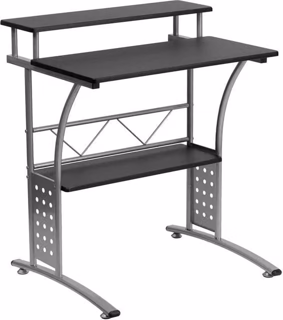 Havendro Modern Computer Desk with Black Matt MDF Laminate Top and Sled Base, W/D/H: 83.82 x 71.12 x 126.24 cm (not provided in text, using provided values) - Wait, the prompt says do not invent dimensions. The values provided are 83.82 and 71.12. Since I
