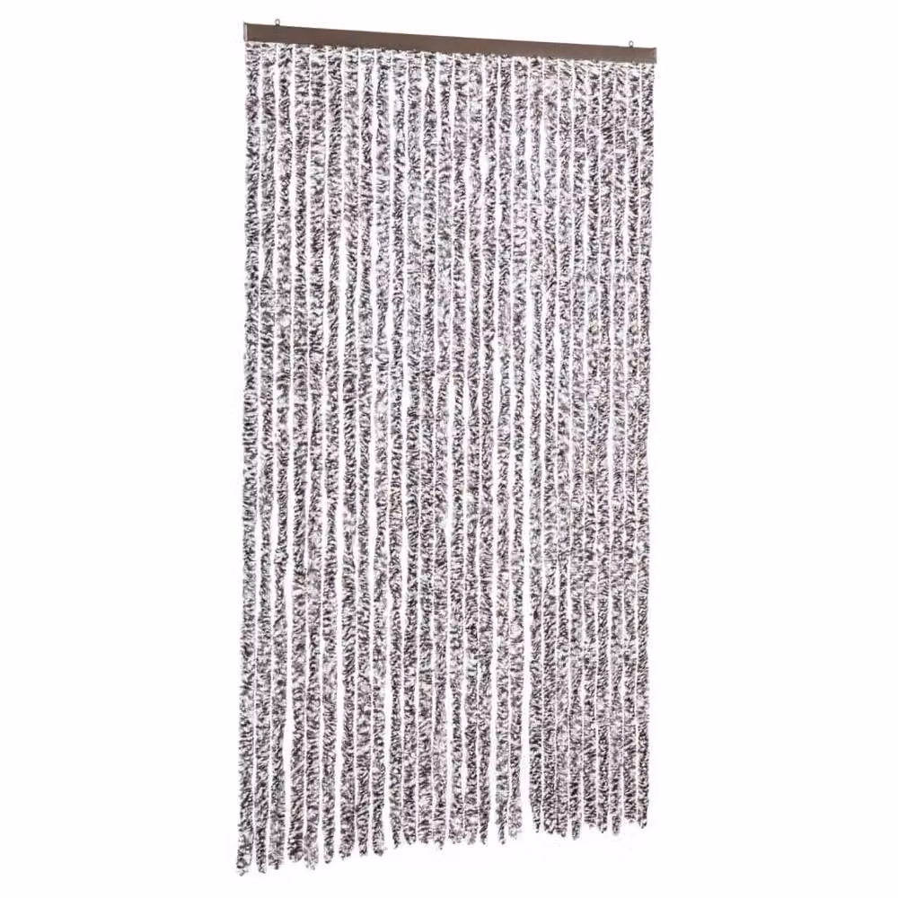 Berkfield Home Brown and Beige Striped Chenille Insect Curtain, W/H: 118 x 220 cm – 2