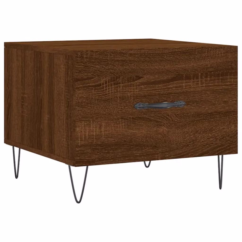 Berkfield Home Set of 2 Brown Oak Coffee Tables, W/D/H: 50 x 50 x 40 cm – 4