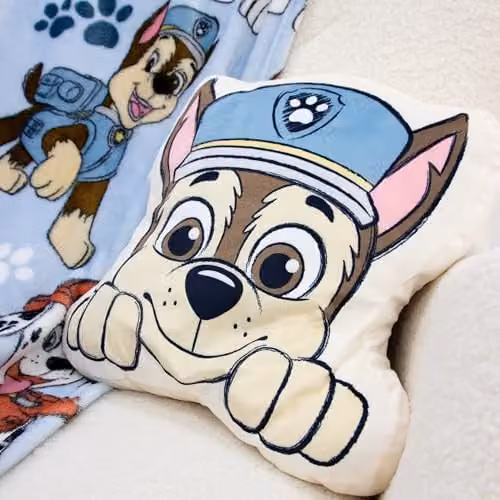 Character World Paw Patrol Official Shaped Chase and Rubble Dog Cushion, Multicolour Reversible Sketchy Design Pillow – 3