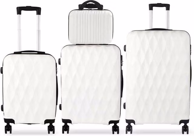 Lishetimig 4-Piece ABS Hard Shell Luggage Set in White