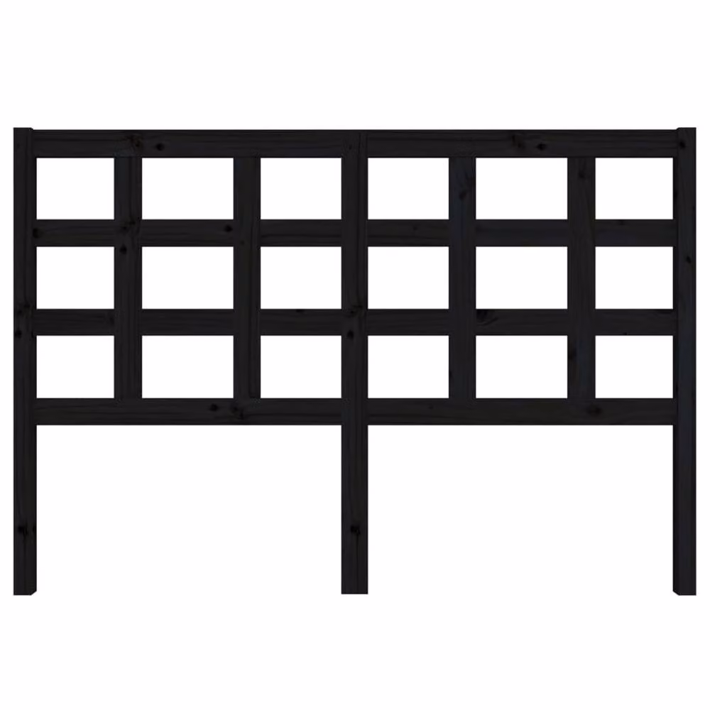 Berkfield Home Rustic Solid Pine Bed Headboard in Black, W: 145.5 cm, D: 4 cm, H: 100 cm – 3